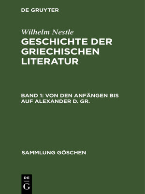 cover image of Von den Anfängen bis auf Alexander d. Gr.